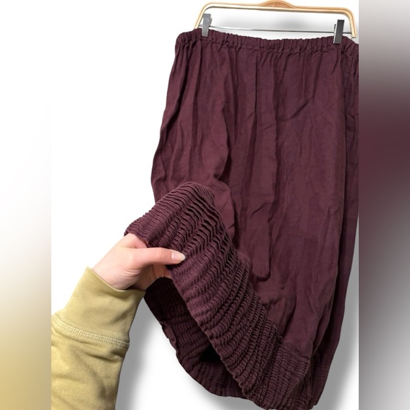 Krista Larson 100% Linen Lagenlook Bohemian Eggplant Purple - Picture 1 of 11